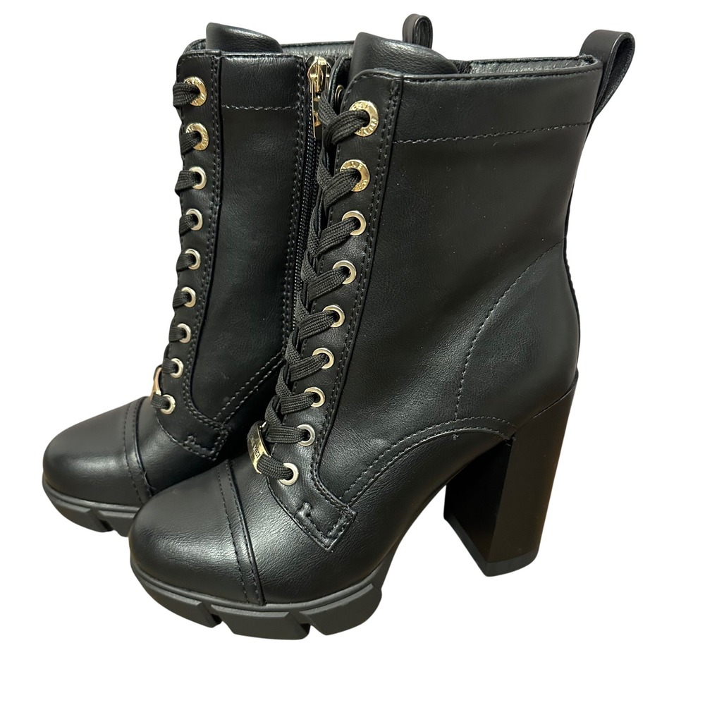 Nine West Vega‎ Heeled Boot 5.5M Black Lug Sole Combat NWOB Goth Style Gorpcore